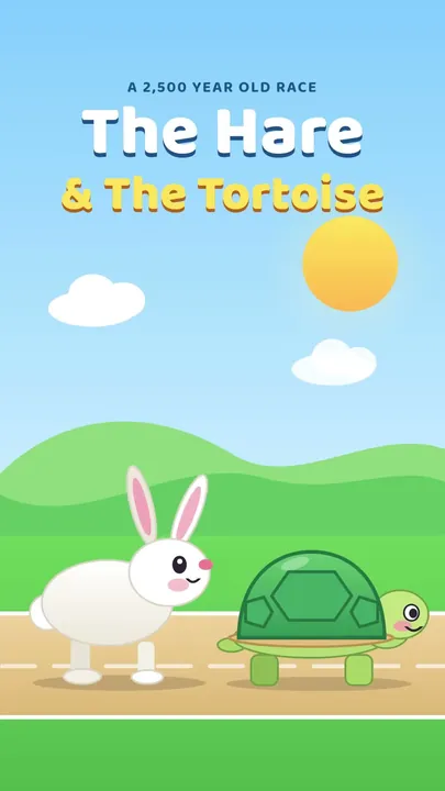 The Hare and the Tortoise race, an animated reel