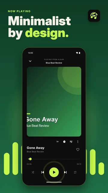 Green frame with a phone showing the Tarangam now playing screen