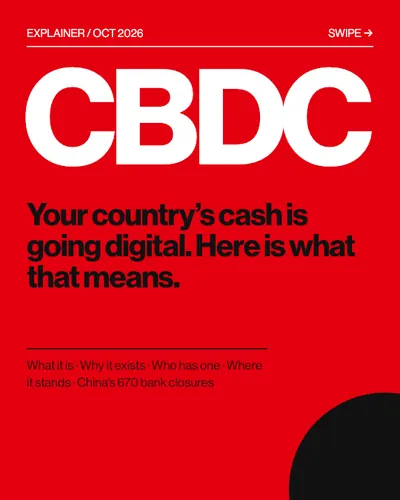 CBDC carousel, slide 1: Cover: CBDC, your country's cash is going digital